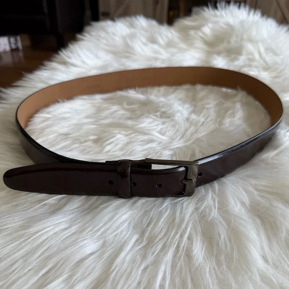 Dockers | Men’s Deep Brown Shiny Size 36 Belt Genuine Leather